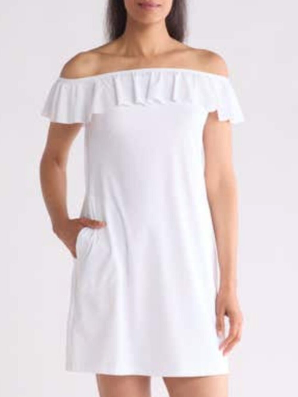 TOMMY BAHAMA Pearl off-the-shoulder Spa dress NWT S